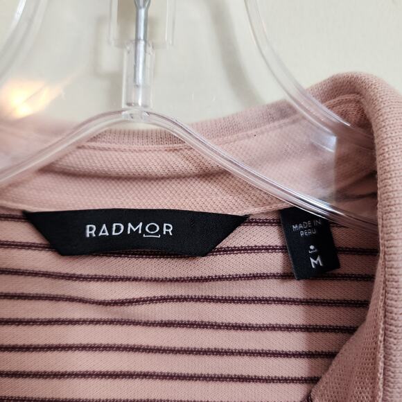 Radmor dusty rose striped short sleeve golf polo woman's size medium - Picture 2 of 8